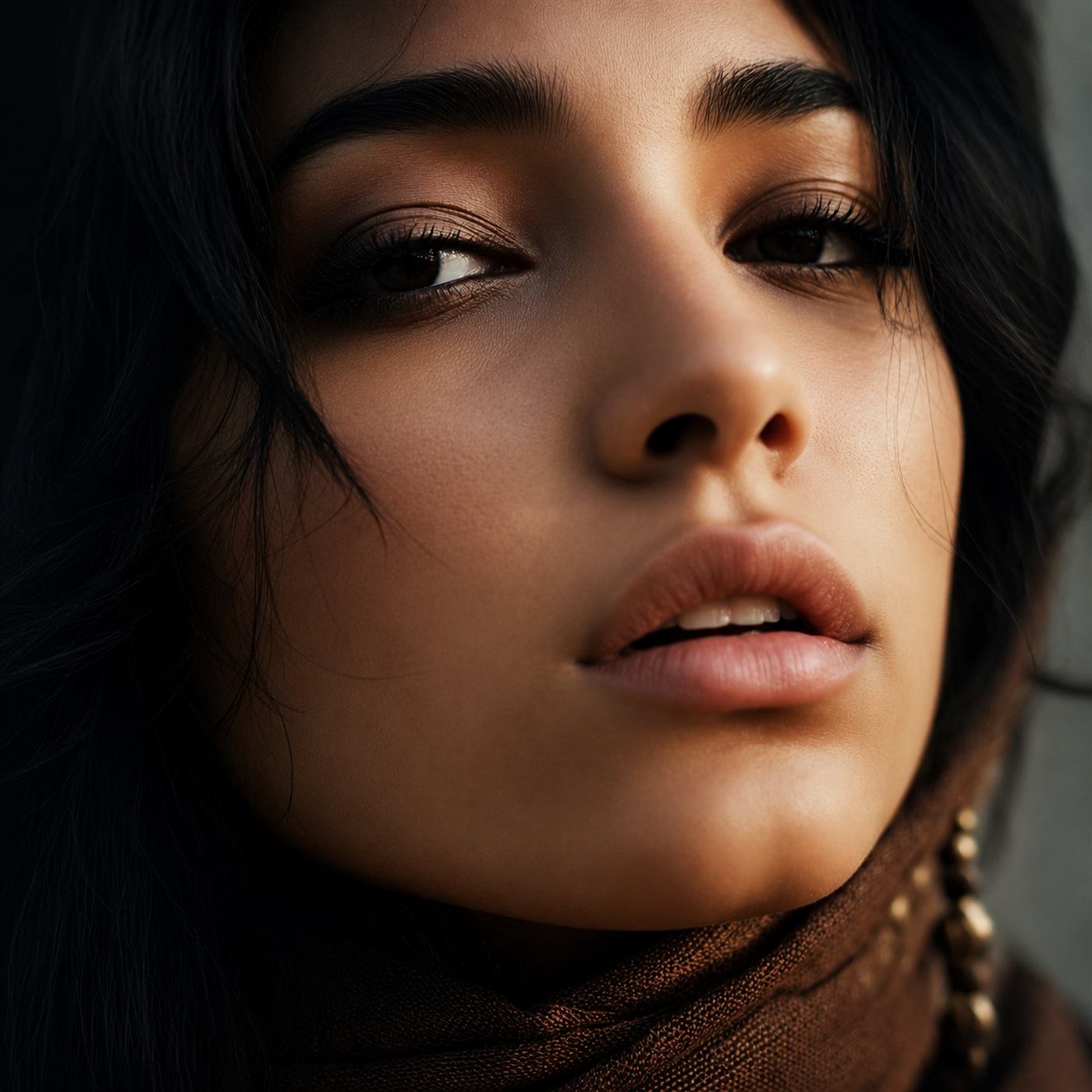 Retrato em close, luz dourada
